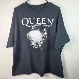 Queen Rhapsody Tour T-Shirt Mens XXL Black Adam Lambert Concert Rock Tee